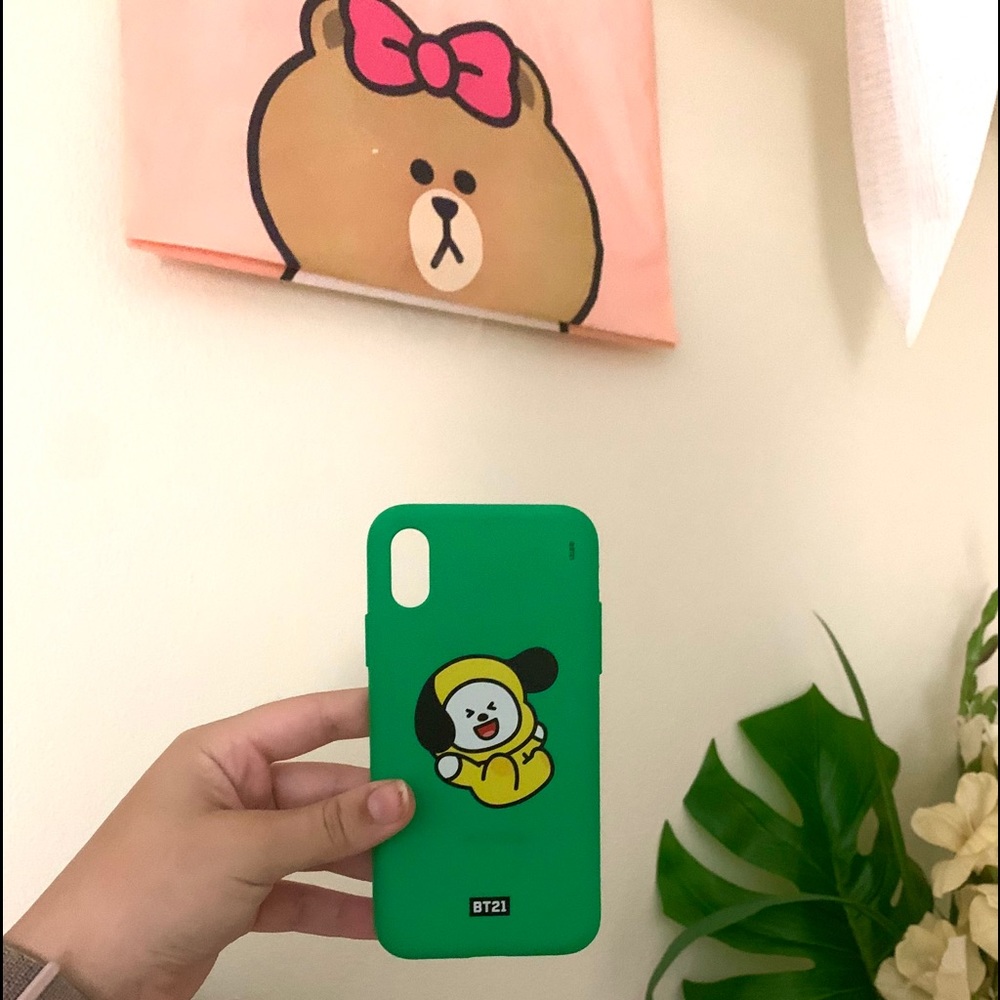 BT21 CHIMMY Silicone Case, iPhone X Case, Green